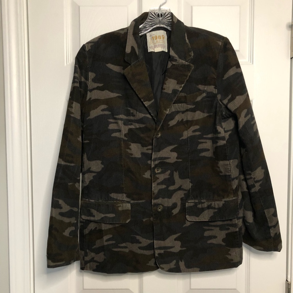 1989 Camouflage Corduroy Blazer Jacket Big kids Size 14 - Picture 6 of 7